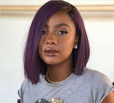 Justine Skye Bob Bobcut Black Women Colored Hair Short Hairstyles Purple Hair Makeup Lace Fr Purple Hair Black Girl Hair Styles Hair Extensions Near Me