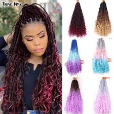 Merisihair synthetic braiding hair extensions long jumbo braids crochet hair bulk purple pink gray blue. Ombre Braiding Hair Box Braids Crochet Hair Synthetic Hair Extensions Crochet Braids Messy Goddess River Box Braids Curly Ends Box Braids Aliexpress
