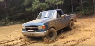 This one has stood the test of time, and shows and drives like new. F 150 From 1988 Has Rear Drive Fun In The Mud With An Inline Six