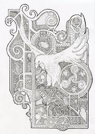 Bird Design Inspired By Book Of Kells Book Of Kells Celtic Coloring Celtic Artwork
