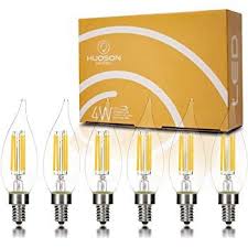 Led Vintage Candelabra Light Bulbs 6 Edison Filament Flame Tip 4 Watt Dimmable Ul Listed 400 Lumen Warm 2700k C Candelabra Light Light Bulbs Bulb