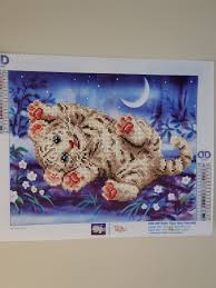 COMPLETED Diamond Painting DD Baby Tiger Roly Poly