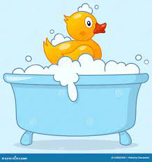 Cartoon Boy Bathtub with Rubber Duck Stock Vector - Illustration of duck,  bath: 63882460