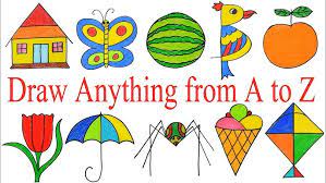 Fun learning abc alphabet from a to z with photos drawing for children (kids, toddlers, preschoolers) : How To Draw Using Alphabets Drawing With Letters A To Z Abcd Youtube