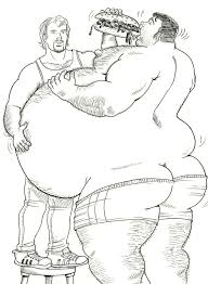 fatfindings:And here are parts 11-17 of Warren Davis Fat Burger. These  slides show true obesity and while its a little excessive for me theyre  still really properly drawn! I love the guy