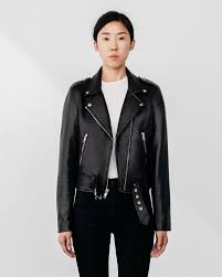 Women S Shrunken Moto Leather Jacket Best Leather Jackets Leather Jacket Brands