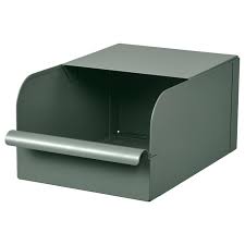 Rejsa Box Graugrun Metall Hier Kaufen Ikea Osterreich In 2020 Ikea Boxes Metal Storage Box Ikea