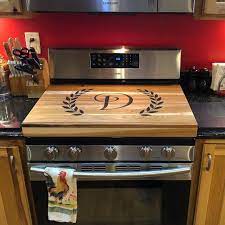 Here Is The Noodle Board In Its Home The Stove Is A Gas Stove So I Raised It Up And Boxed The Grates In Noodle Board Wooden Stove Top Covers