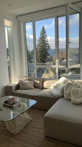 Simple Modern Living Room Decor Big Windows Glass Table Home Interior Design Dream Home Design House Interior
