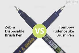 Both tips are fed from the same ink reservoir, ensuring exact color match. Zebra Disposable Brush Pen Medium Jetpens