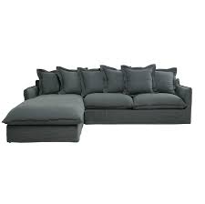 Canape D Angle Gauche 7 Places En Lin Lave Anthracite Maisons Du Monde Canape Angle Canape Angle Gauche Canape Angle Gris