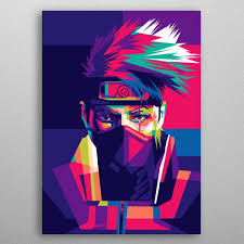 Kakashi Pop Art By Rachman Auliadi Metal Posters Displate Naruto Painting Naruto Art Naruto Drawings