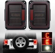 Dot Approved Smoke Lens Led Tail Lights With 20w Reverse Lights For 2007 2017 Jeep Wrangler Jk J 2017 Jeep Wrangler Jeep Wrangler Jk Led Tail Lights