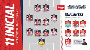 El atlético de madrid es un club de fútbol español de la ciudad de madrid que juega en laliga santander , la primera división nacional. Atletico De Madrid On Twitter Here S Your Atleti Starting Xi For Our Copadelrey Debut Cydleonesa Culturalleonesaatleti Aupaatleti Https T Co Ttvlbdjhpg