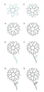 First, draw the outline of the rose by carefully illustrating the petals from the outside to the inside of the flower. Step By Step Flowers Drawing Easy Novocom Top