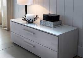 Our bedroom drawers range also includes some beautiful mirrored bedside tables. Hasena Woodline Carvo 2 Drawer Wide Bedside Table Chest Head2bed Uk