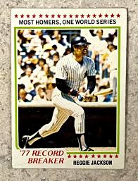 Where there's space, they also have a pair of small comic illustrations and an extremely short bio. Reggie Jackson 1978 Topps Most Homers One World Series New York Yankees Baseball Card Kbk Sports