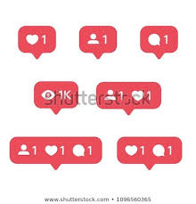 Red Heart Like New Message Bubble Friend Request Quantity Number Notifications Icons Templates Social Network App Icons Messages Red Heart Bubbles
