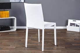 Überall, wo ein tisch steht, sind sie nicht weit: Design Stuhl Weiss Echtleder Metall Dunord Design