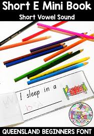 Short E Mini Book Qld Beginners Font Short Vowels Mini Books Short E Words Short Vowels