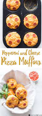 Pepperoni And Cheese Pizza Muffins Recipe Pizza Muffins Pizza Muffins Recipe Vegetarian Pizza