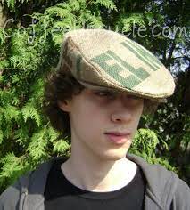 Upcycled Coffee Bag Drivers Cap Ivy Flat Jeff Cap Size 23 5 Inch Hat Size 7 3 8 Coffee Bag Crafts Hat Sizes Coffee Lover Gifts