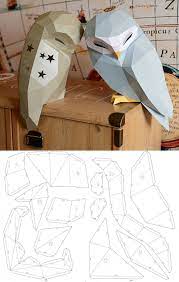 Owl Model Owl Low Poly Owl Sculpture Owl Paper Papercraft Kit Diy 3d Paper Crafts Animals In 2020 Paper Crafts Diy Paper Crafts Origami 3d Paper Crafts