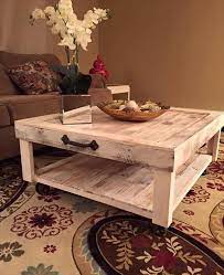 This diy antique table has been given metal legs that are much sturdy to handle to a lot of weight but the coffee table is still light in weight to move it around anywhere in home. Diy Wooden Pallet Coffee Table Pallet Furniture Plans