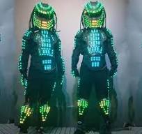 Predator Halloween Party Show Glow In The Dark Clothing Helmet Costume Suit