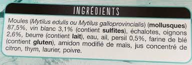 Les Moules A La Mariniere Auchan 600 G