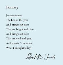 January Leland B Jacobs Homeschool Poetry Quotes Words
