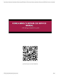 Konica minolta accurioprint c2060 (3). Konica Minolta Bizhub C25 Service Manual