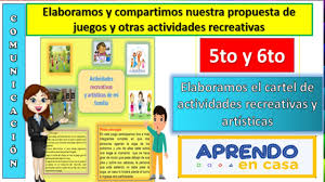 Juegos recreativos en familia animados. Elaboramos El Cartel De Actividades Recreativas Y Artisticas 5to Y 6to Primaria Youtube
