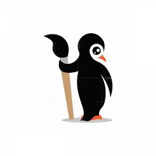 Painter Penguin Logo In 2021 Penguin Logo Penguins Elegant Logo