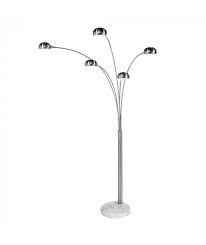 This lamp has a 6.5 flexible neck and it's lightweight enough to easily be used in the car. Curva 5 Arm Polished Chrome Floor Lamp With White Marble Base Enviro Lights