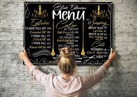 Beauty Bar Menu Sign Glam Beauty Salon Decor Eyelash Etsy In 2021 Beauty Salon Decor Beauty Bar Salon Menu
