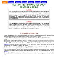 In order to unlock the doors to release the hood latch, one must raise the vehicle and connect a battery charger or jumper cable to the starter + terminal . Section 12j 1 Low Series Body Control Module Manualzz
