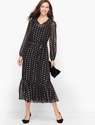 Clip Dot Shimmer Dress Talbots