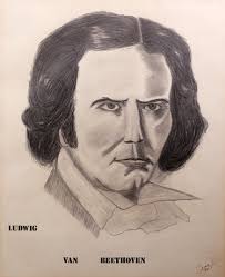 NACH EINEM ORIGINAL VON CARL JÄGER. LITET PORTRÄTT AV BEETHOVEN. Konst