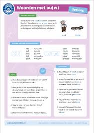Woorden Met Ou W 2de Leerjaar Spelling Spellingsregels Taal