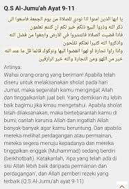 Apabila kalian telah melakukan salat, maka bertebaranlah untuk berbagai kepentingan. Surat Al Jumuah Tentang Etos Kerja Brainly Co Id