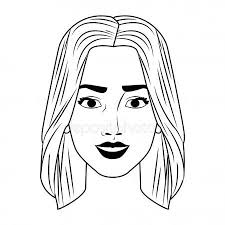 Black And White Face Drawing Cartoon Woman Face Pop Art Cartoon In Black And White Stock Vector Affiliate Pop Art Woman Face Ad Cute Designs To Draw Female Face Drawing Woman Face