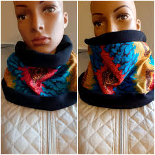 FAST SHIPPING Snood Neck Circumference, Black Fleece Scarf and Wax.