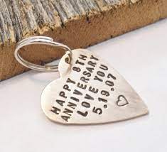 Experience gifts make easy anniversary gifts for men who are hard to shop for. Annivesary Keychain For Wife 8 Year Anniversary For Husband 8th Annive C And T Custom Lures