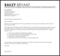 Increase your chances on getting hired with a professional resume. Sales Support Cover Letter Sample Cover Letter Templates Examples