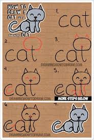 Cat From Cat Word Drawings Drawing Tutorial Easy Drawing Tutorials For Kids