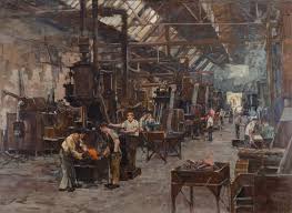 Erich Mercker Forging Steel In Factory Industrial Painting Industrial Paintings Painting Art