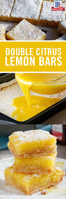 Double Citrus Lemon Bars Recipe Spring Recipes Dessert Dessert Recipes Lemon Recipes