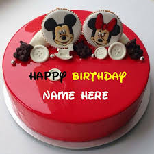 Happy Birthday Cake With Name Edit For Boys Cartoon Birthday Cake Images With Name Editor In 2020 Birthday Cake With Photo Happy Birthday Cakes Minnie Mouse Birthday Cakes