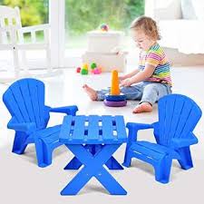 Maybe you would like to learn more about one of these? Costzon Kids Plastic Table And 2 Chairs Set Adirondack Chair For Indoor Outdoor Garden Patio Beach Home Toddlers Boys Girls